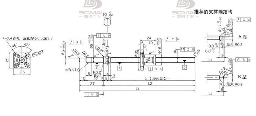 KURODA GP081FDS-AAFR-0250B-C3F 黑田精工滚珠丝杆滑台