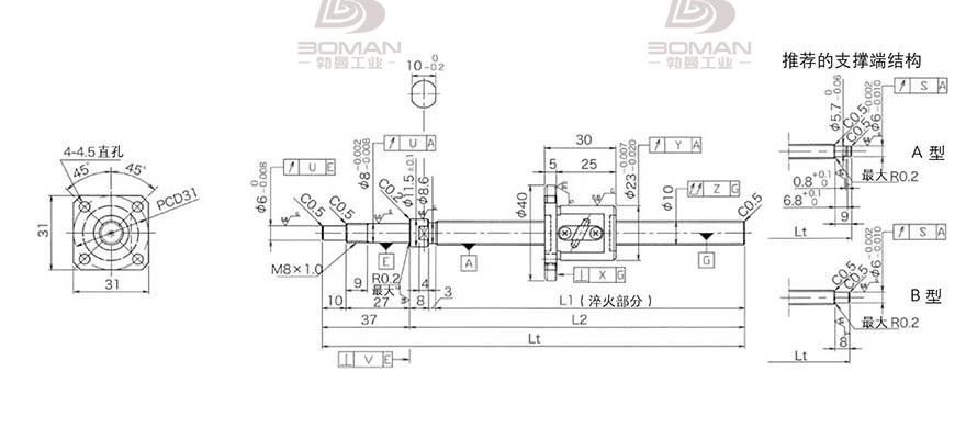 KURODA GP1002DS-EAFR-0210B-C3F 黑田精工丝杆底座安装视频