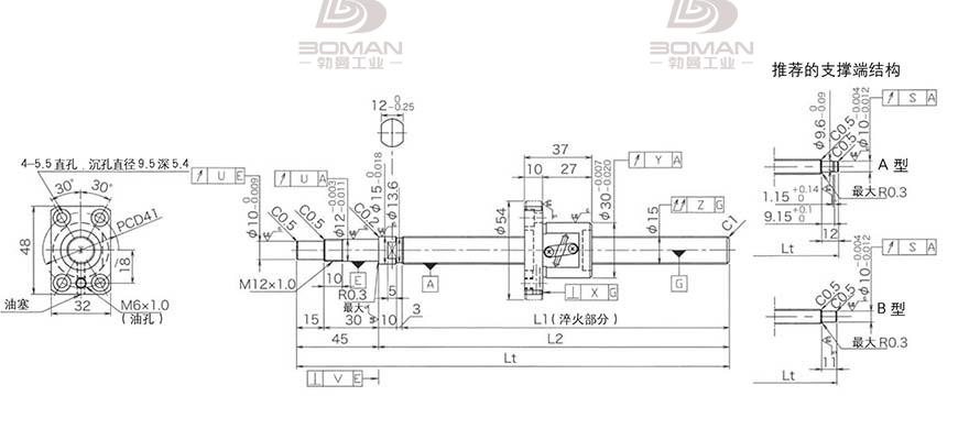 KURODA GP1502DS-BAPR-0300B-C3F 黑田精工滚珠丝杆价格