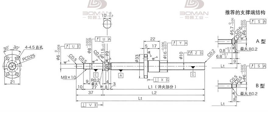 KURODA DP1002JS-HDNR-0320B-C3F 日本黑田丝杆